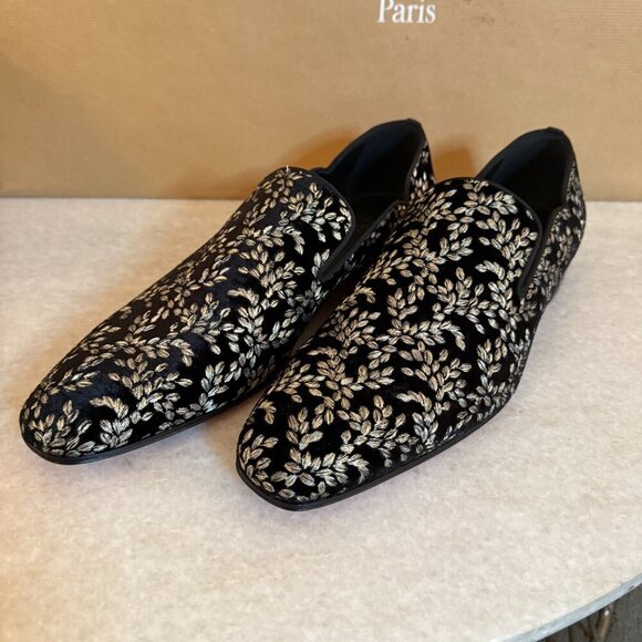 Christian Louboutin 1240896 Dandy Chick Orlato Shoe, Embroidered Black Velvet 43 main image 13